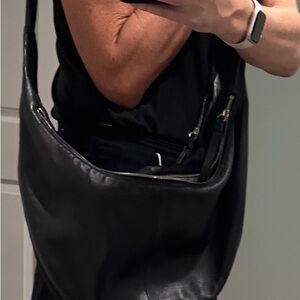 Rag & Bone Black Half Moon leather purse black.